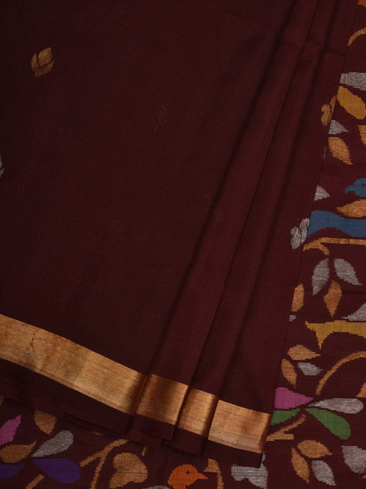 Brown Uppada Silk Handloom Saree with Rich Pallu Design u1887