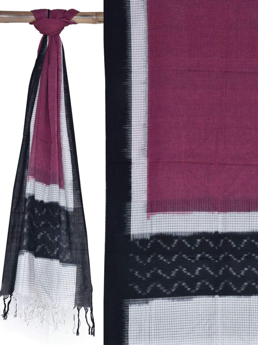 Burgundy Pochampally Ikat Cotton Handloom Stole ds1651