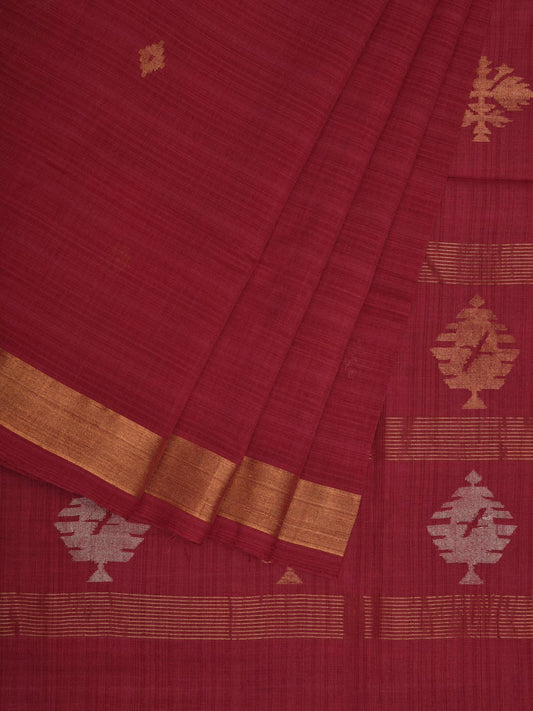 Burgundy Uppada Cotton Handloom Saree with Assorted Buta Pallu Design u1954