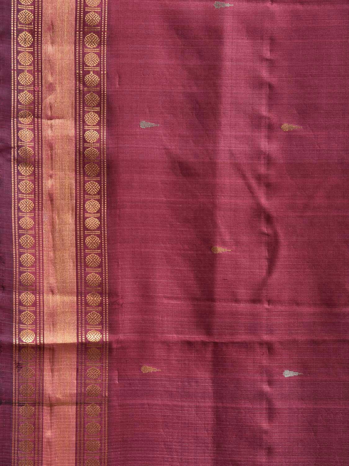 Burgundy Uppada Silk Handloom Saree with Karpur Pallu Design u2342