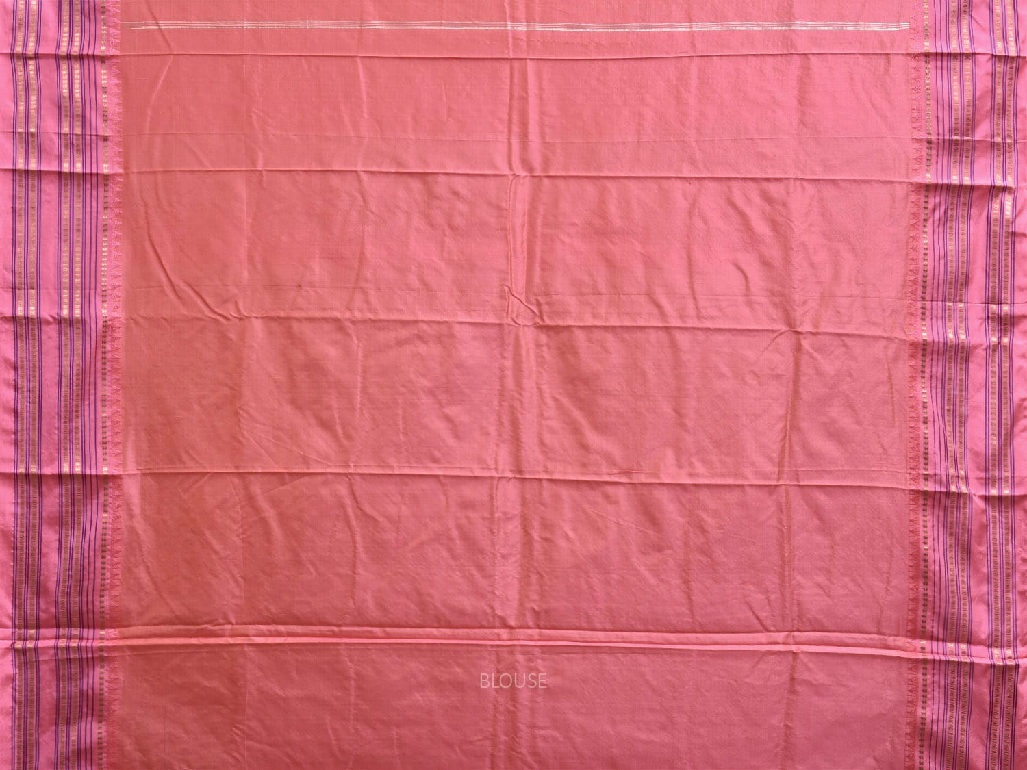 Cream and Baby Pink Narayanpet Silk Saree with Checks Design np1348