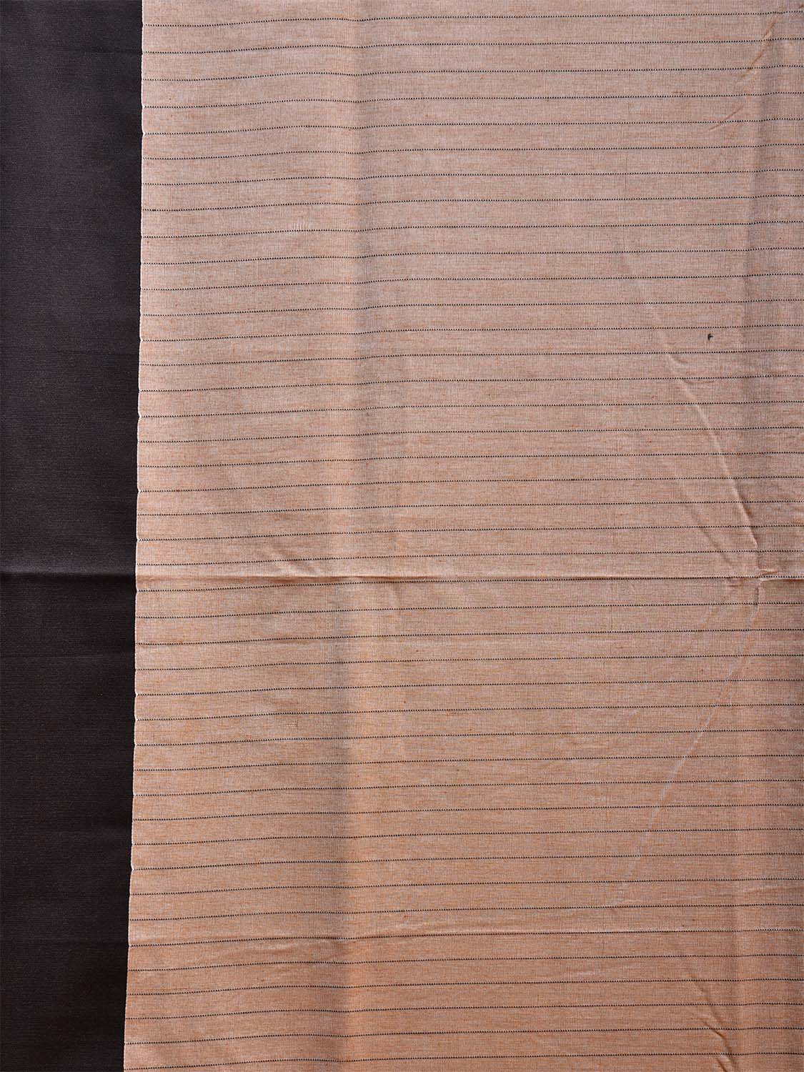 Cream and Black ilkal Cotton Viscose Saree with Strips Design o0521