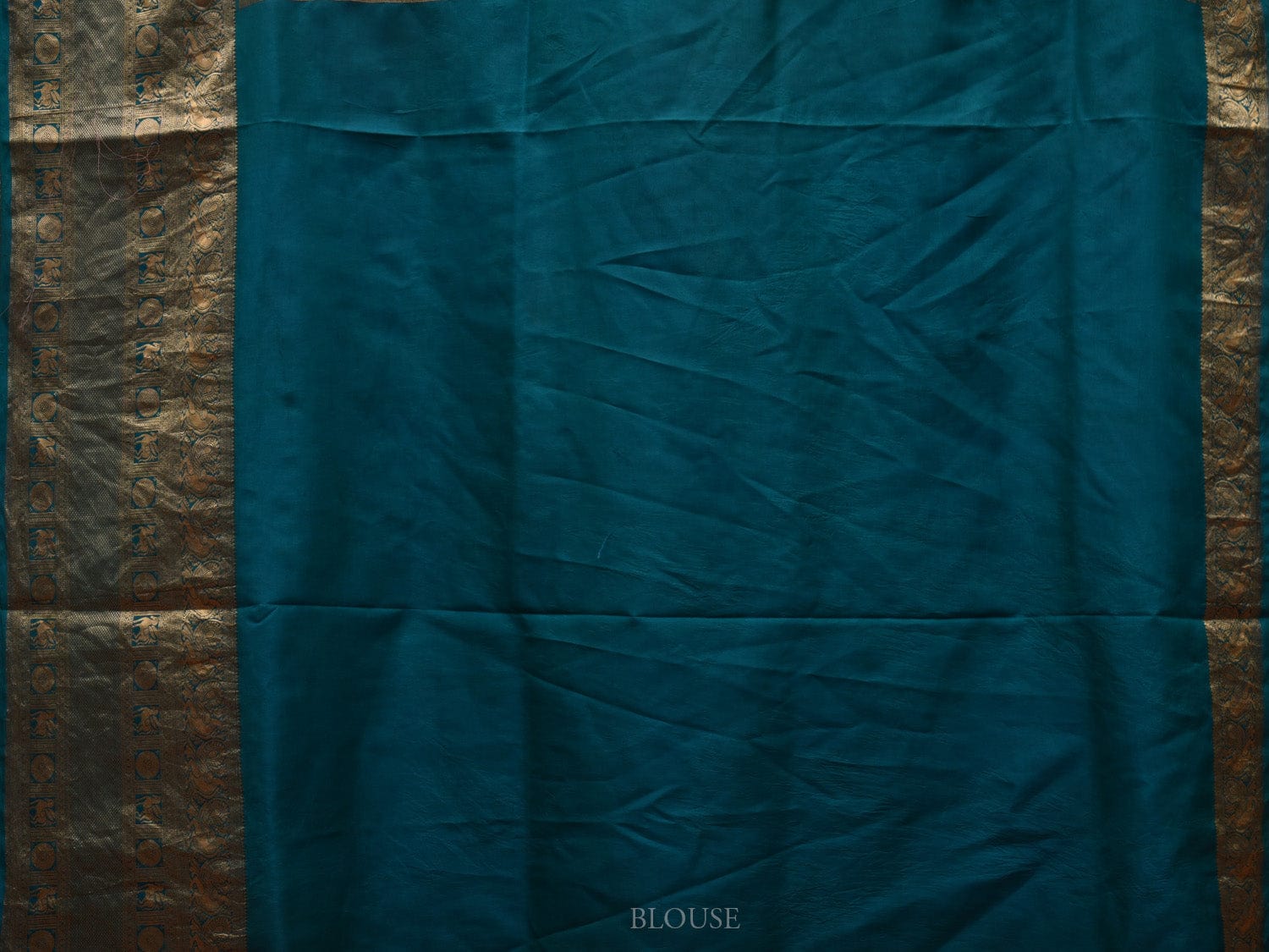 Cream and Blue Kalamkari Hand Painted Kanchipuram Silk Handloom Saree with Exotic Floral Design KL0667