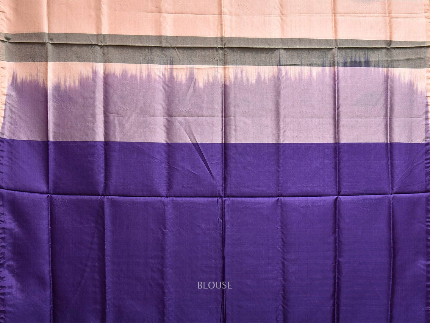 Cream and Dark Blue Banana Silk Saree with Birds Border Buta Design o0682