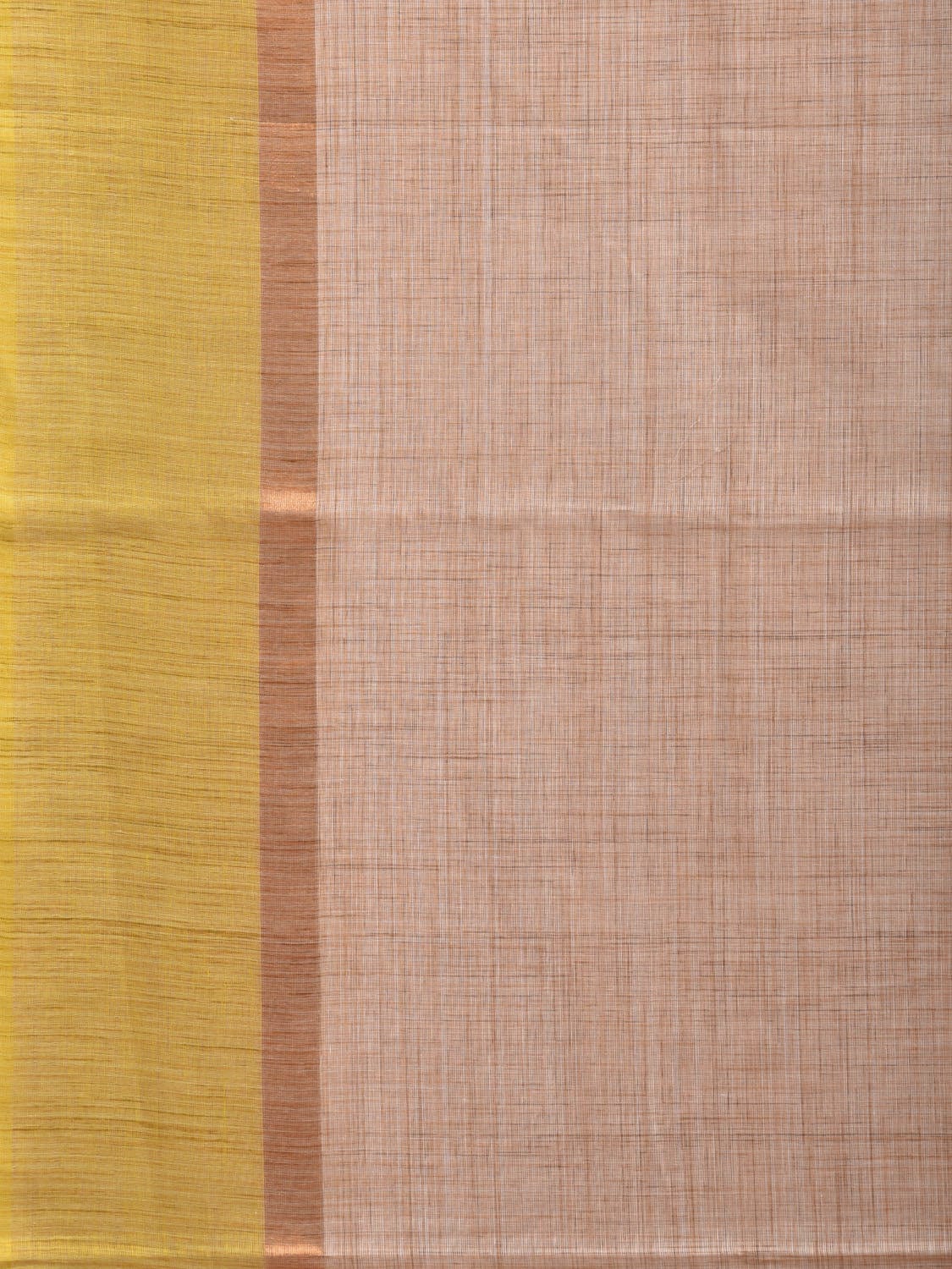 Cream and Green Kanchipuram Cotton Handloom Saree with Strips Pallu Design k0569