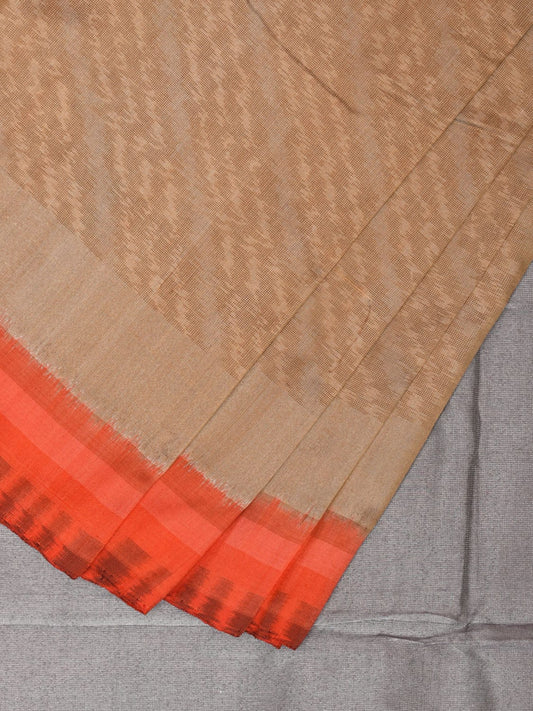 Cream and Grey Pochampally Ikat Silk Handloom Saree with Diagonal Design i0854