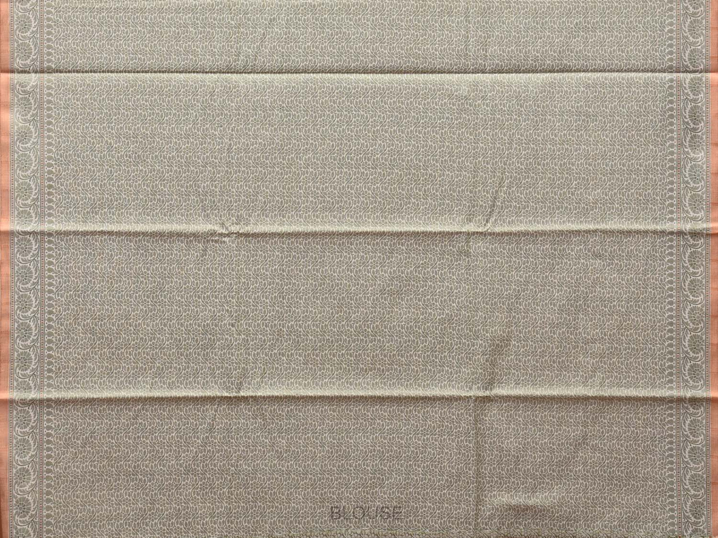 Cream and Light Green Cut Work Sico Cotton Saree with All Over and Border Design o0412