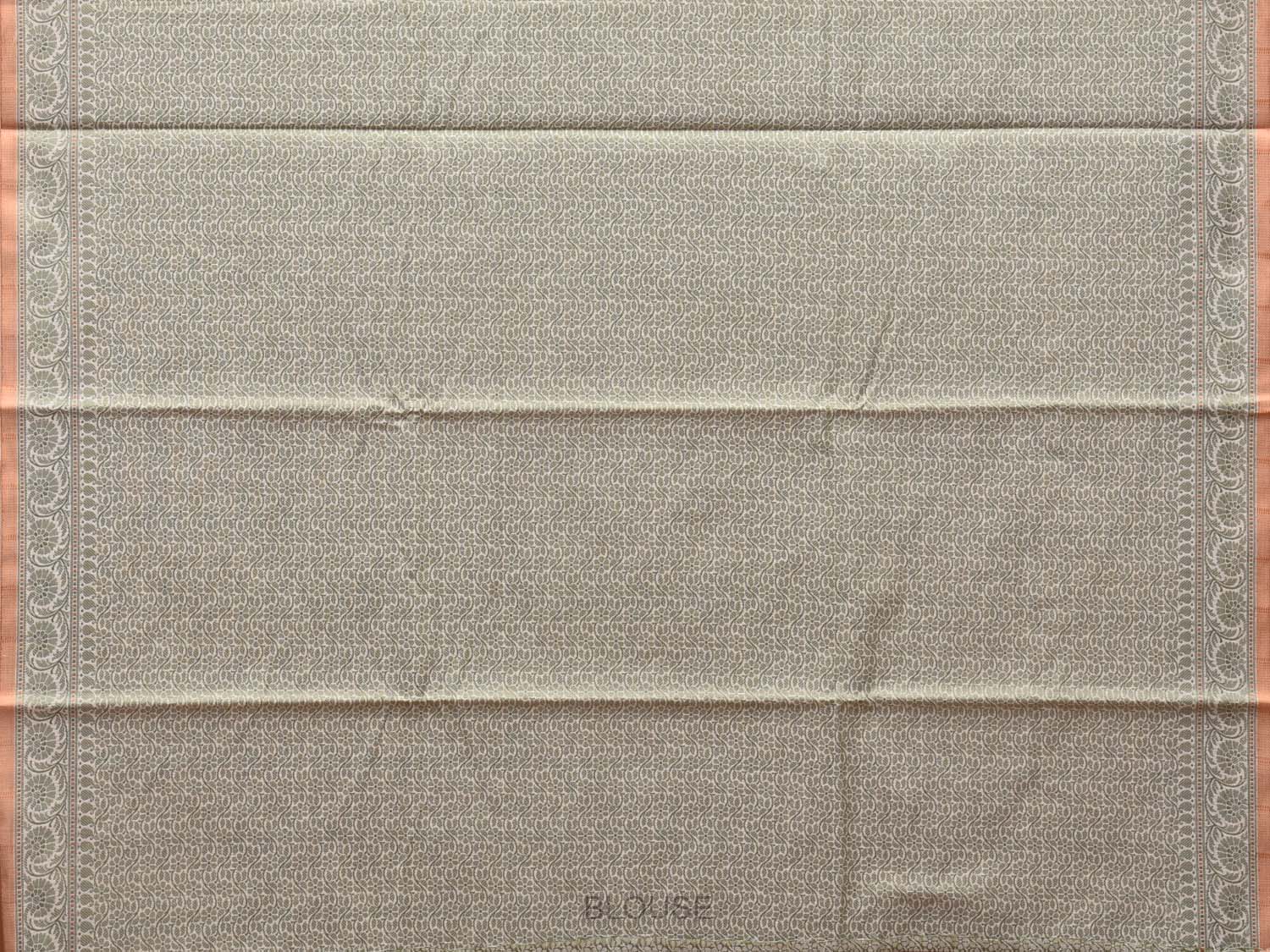 Cream and Light Green Cut Work Sico Cotton Saree with All Over and Border Design o0412