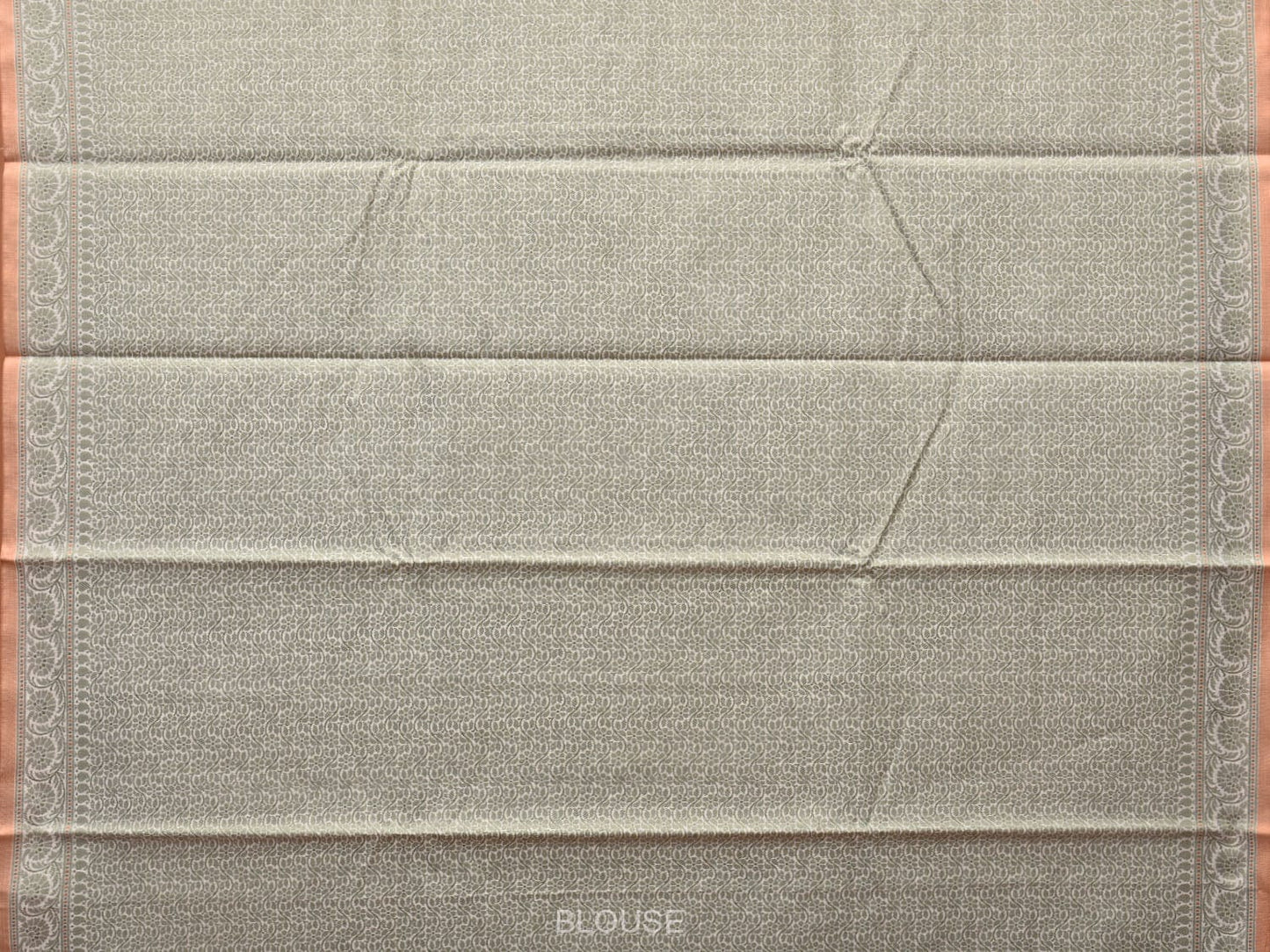 Cream and Light Green Cut Work Sico Cotton Saree with All Over and Border Design o0417