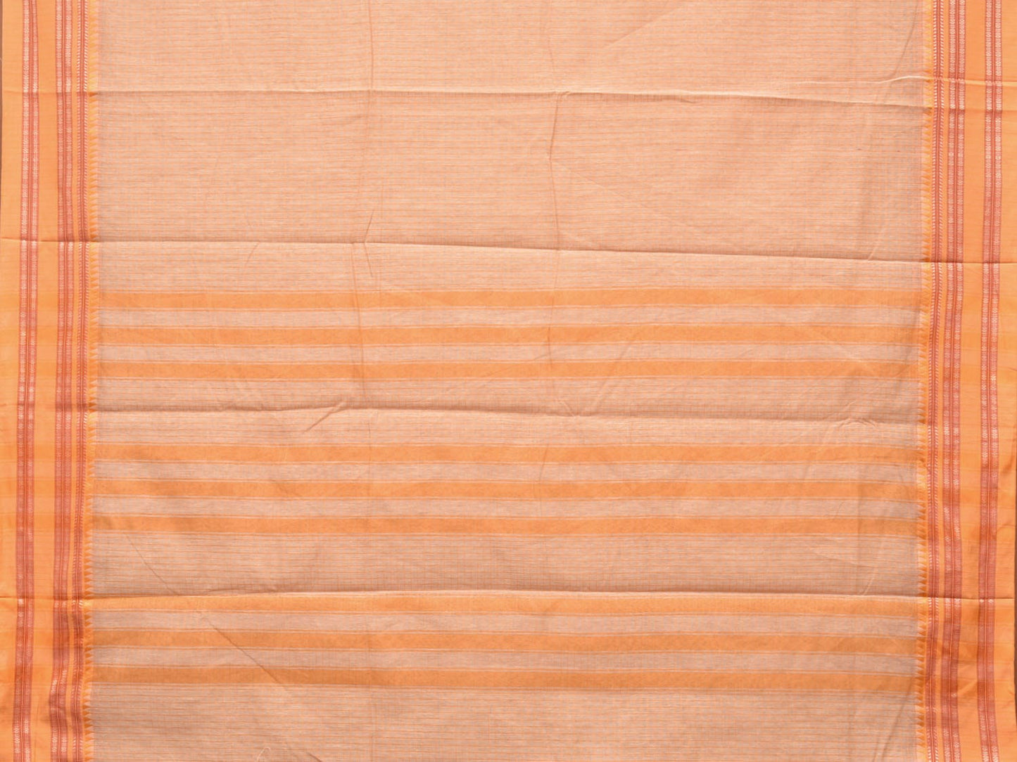 Cream and Mustard Bamboo Cotton Saree with Checks Design No Blouse bc0168