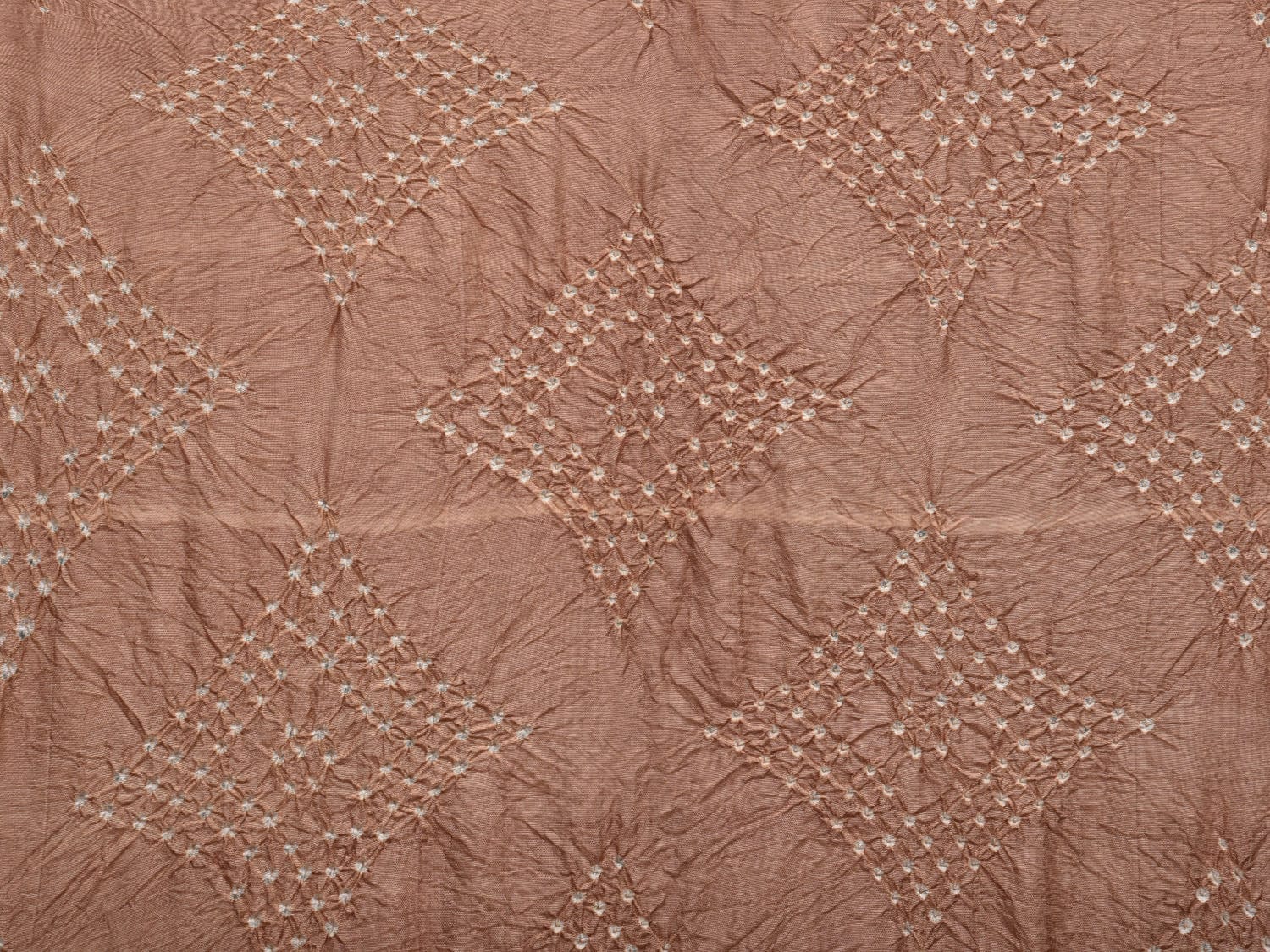 Cream and Pink Bandhani Kanchipuram Silk Handloom Dupatta with Border Design ds3015