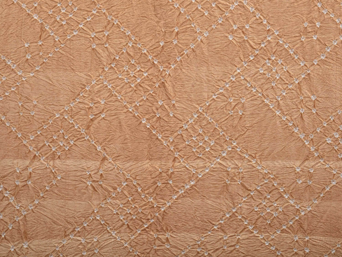 Cream and Red Bandhani Kanchipuram Silk Handloom Dupatta with Border Design ds2949