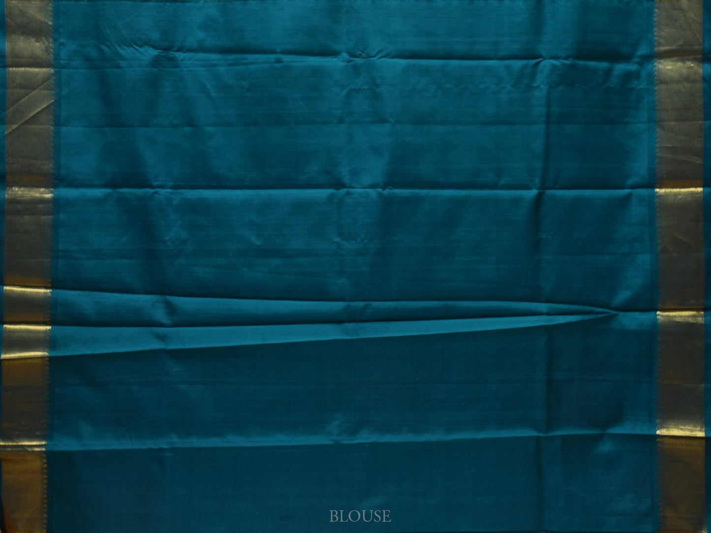 Cream and Teal Kanchipuram Silk Handloom Saree with Checks and Buta Design k0527