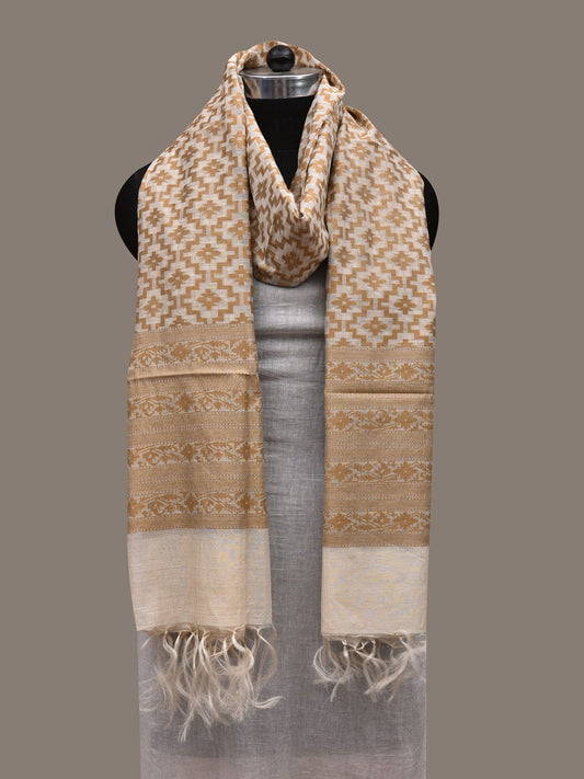 Cream Banaras Silk Handloom Dupatta with Grill Design ds2897