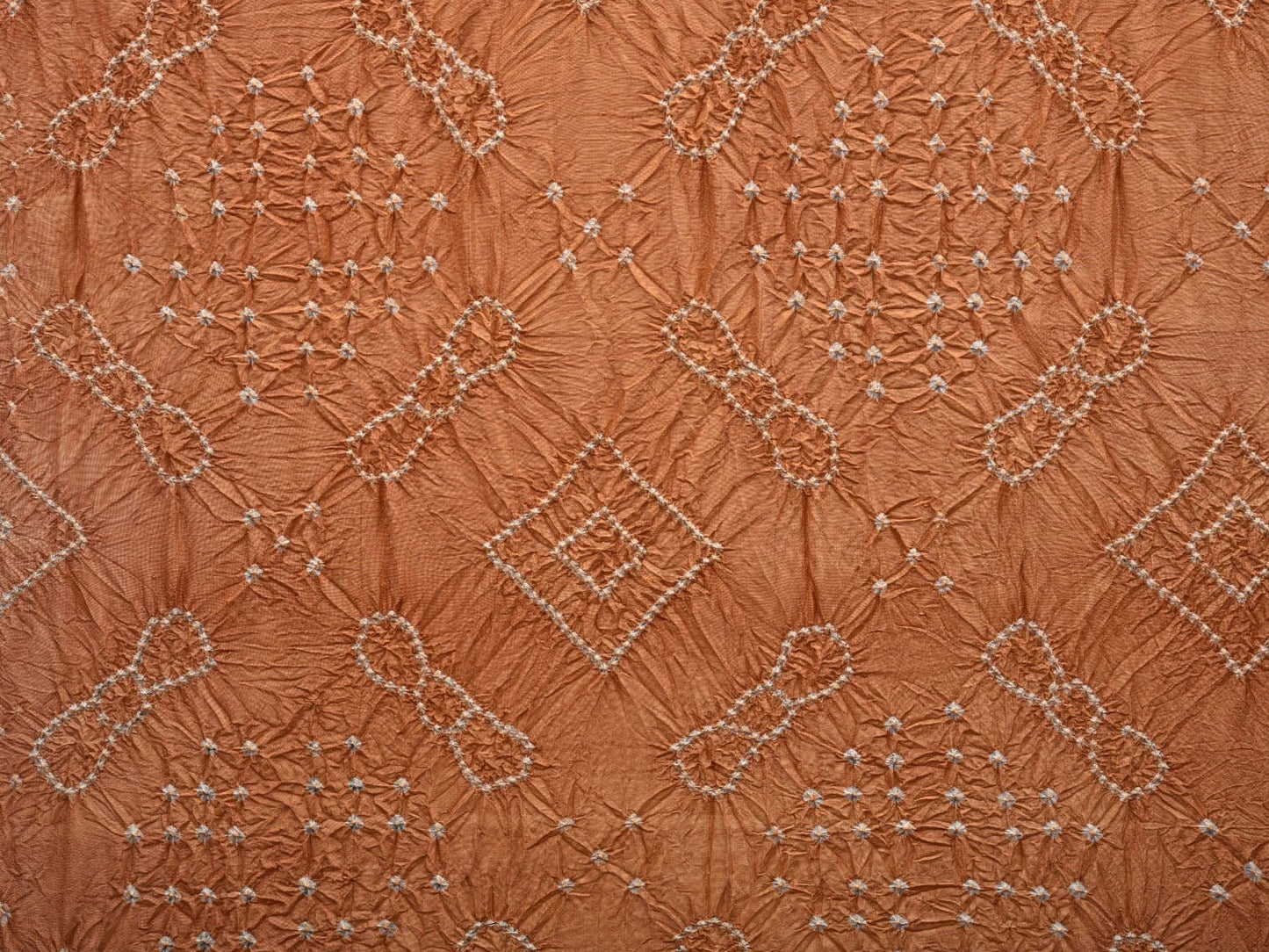 Cream Bandhani Kanchipuram Silk Handloom Saree with Border Design bn0325