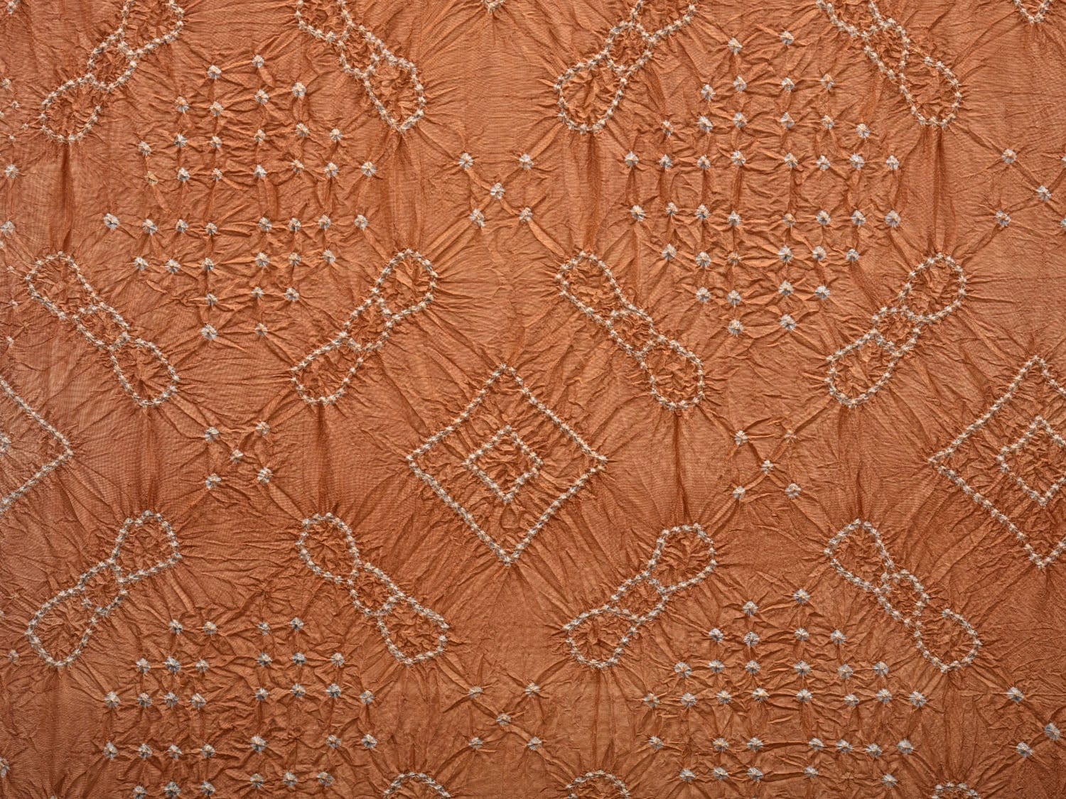 Cream Bandhani Kanchipuram Silk Handloom Saree with Border Design bn0325