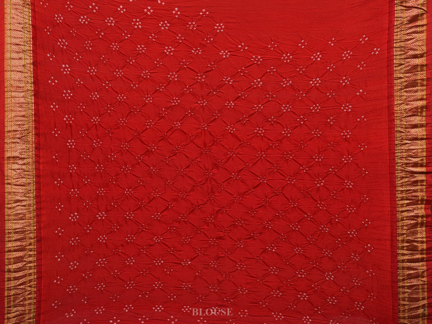 Cream Bandhani Paithani Silk Handloom Saree with Pallu Design bn0371