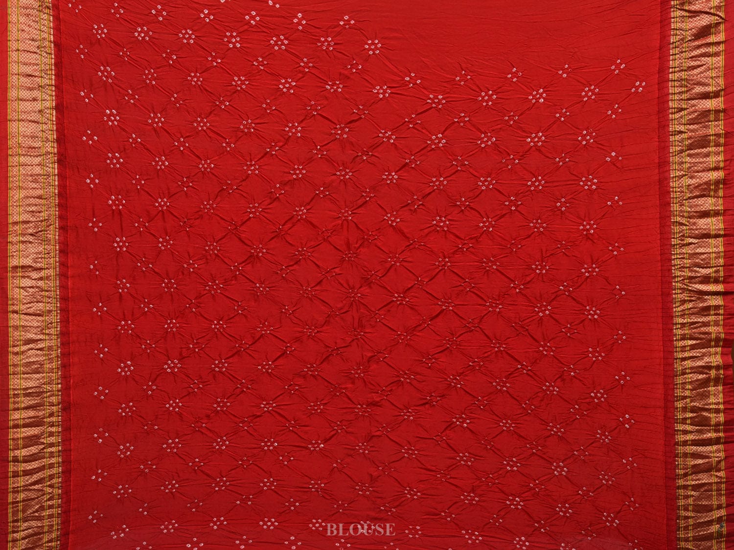 Cream Bandhani Paithani Silk Handloom Saree with Pallu Design bn0371