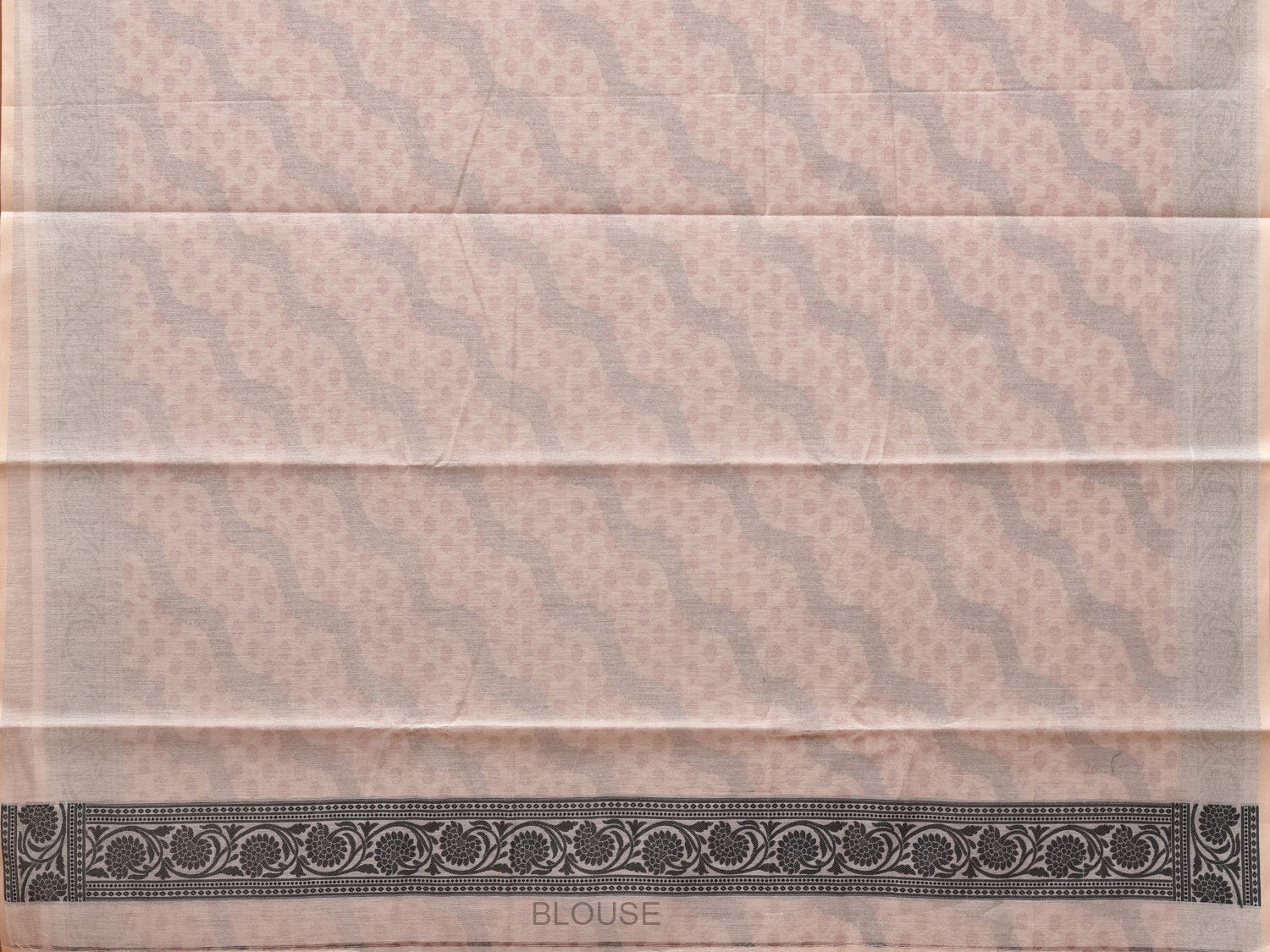 Cream Cut Work Sico Cotton Saree with All Over Diagonal and Border Design o0411