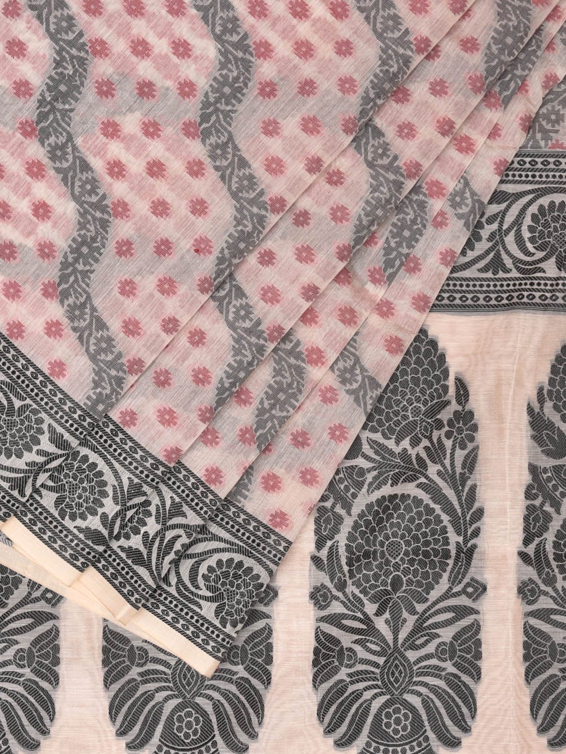 Cream Cut Work Sico Cotton Saree with All Over Diagonal and Border Design o0411