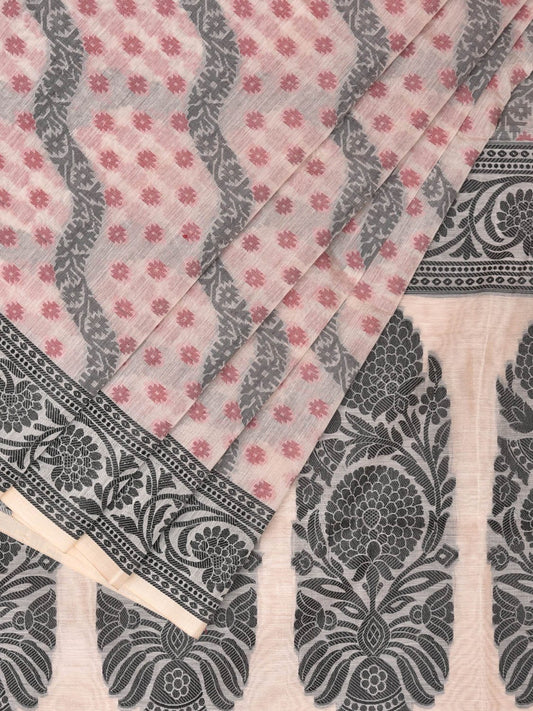 Cream Cut Work Sico Cotton Saree with All Over Diagonal and Border Design o0411