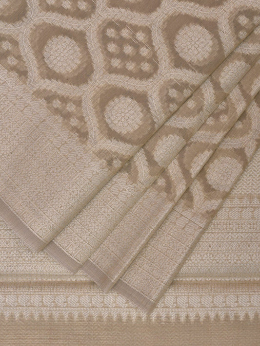 Cream Dhakai Jamdani Cotton Viscose Saree with All Over Grill Design dj0071