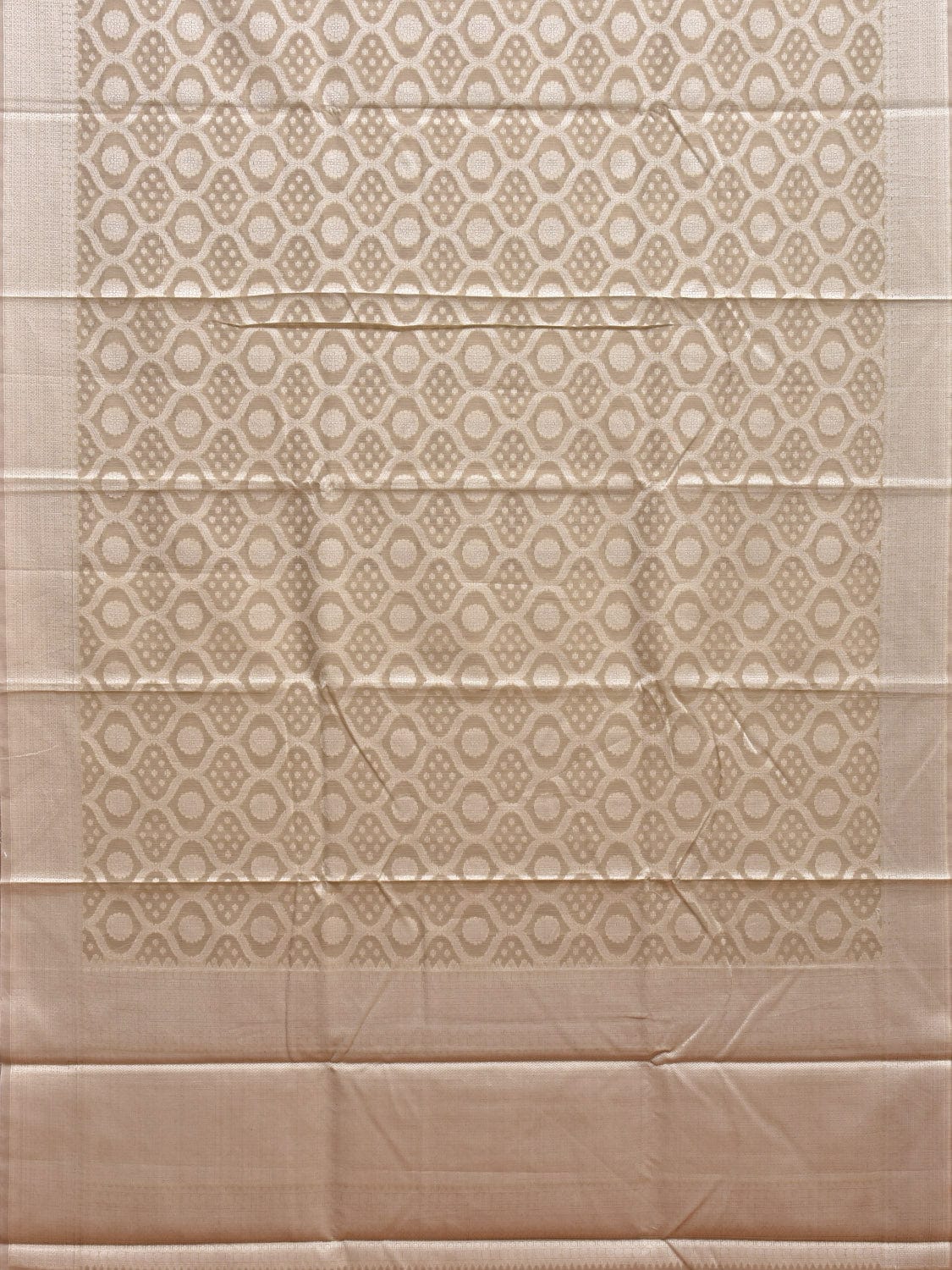 Cream Dhakai Jamdani Cotton Viscose Saree with All Over Grill Design dj0071