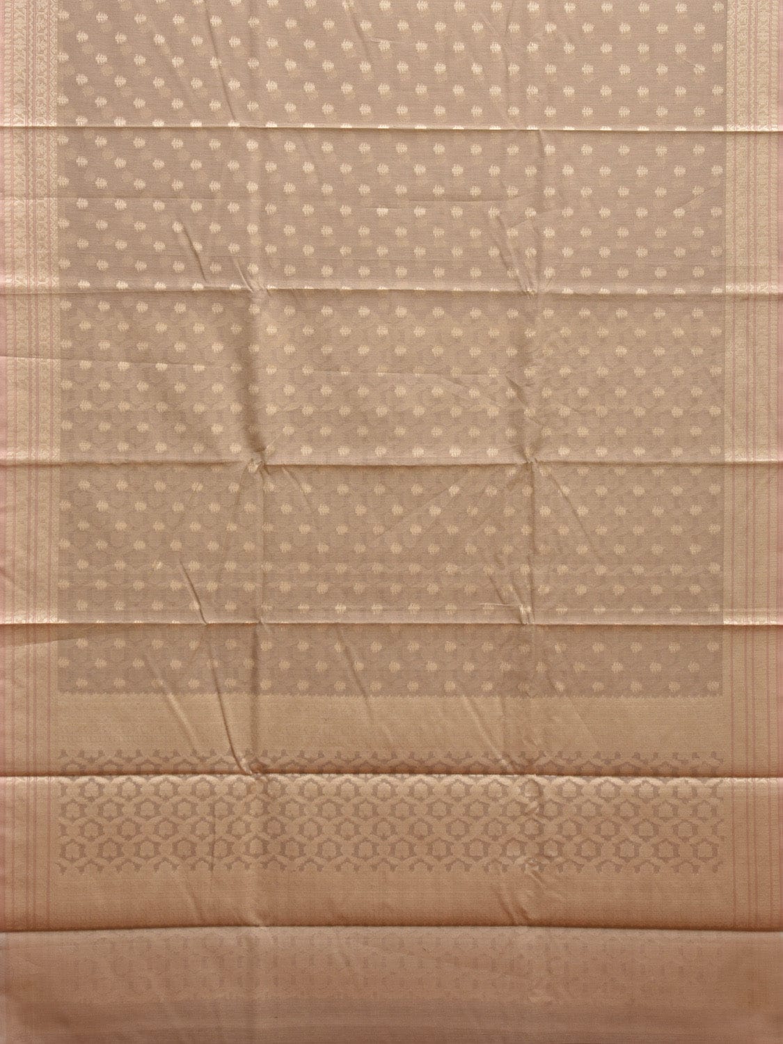 Cream Dhakai Jamdani Cotton Viscose Saree with Border and Pallu Design dj0079