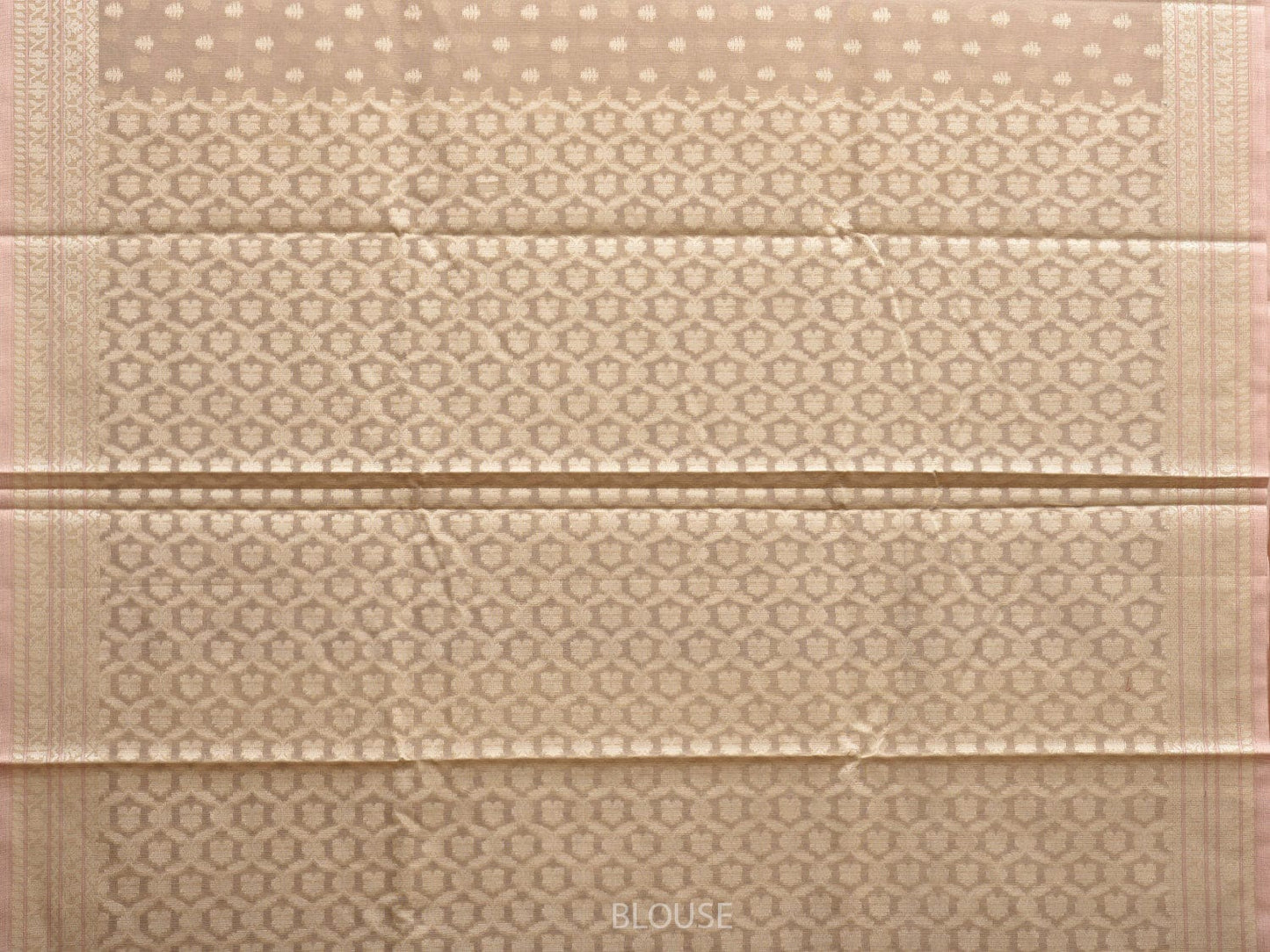 Cream Dhakai Jamdani Cotton Viscose Saree with Border and Pallu Design dj0079