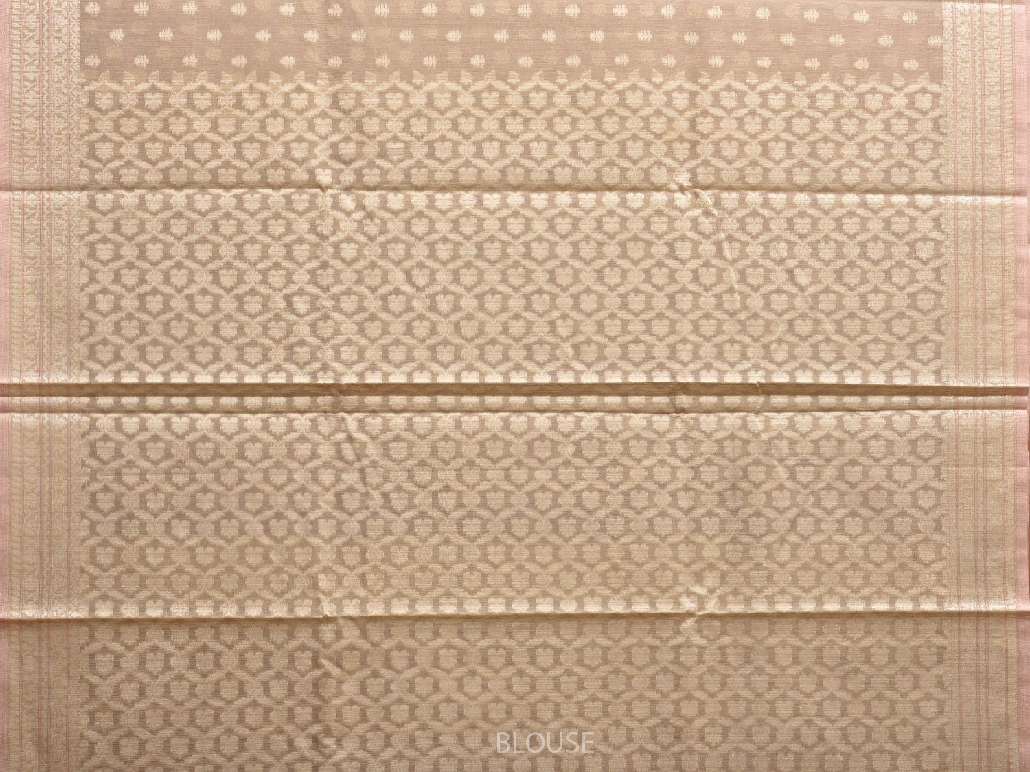 Cream Dhakai Jamdani Cotton Viscose Saree with Border and Pallu Design dj0079