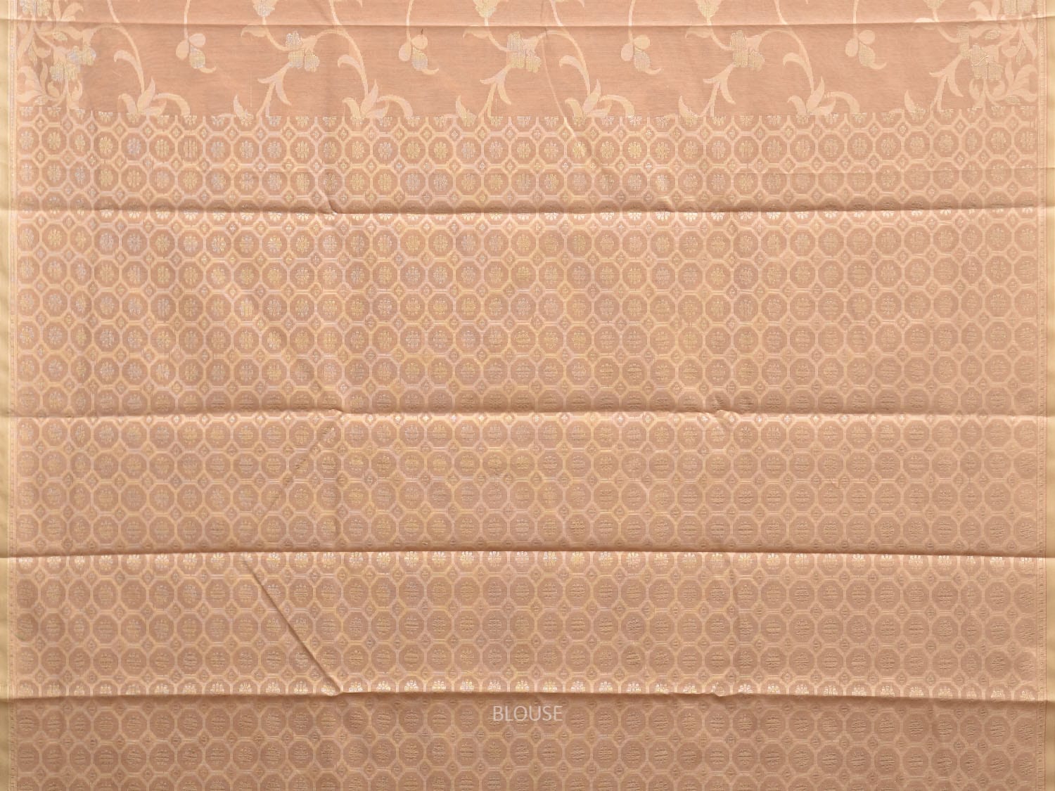 Cream Dhakai Jamdani Cotton Viscose Saree with Floral Border and Pallu Design dj0251