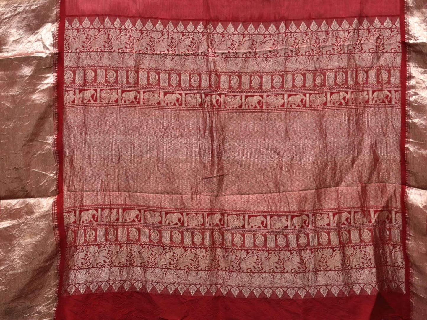 Cream Kalamkari Hand Painted Kanchipuram Silk Handloom Saree with Exotic Flowers Design KL0437