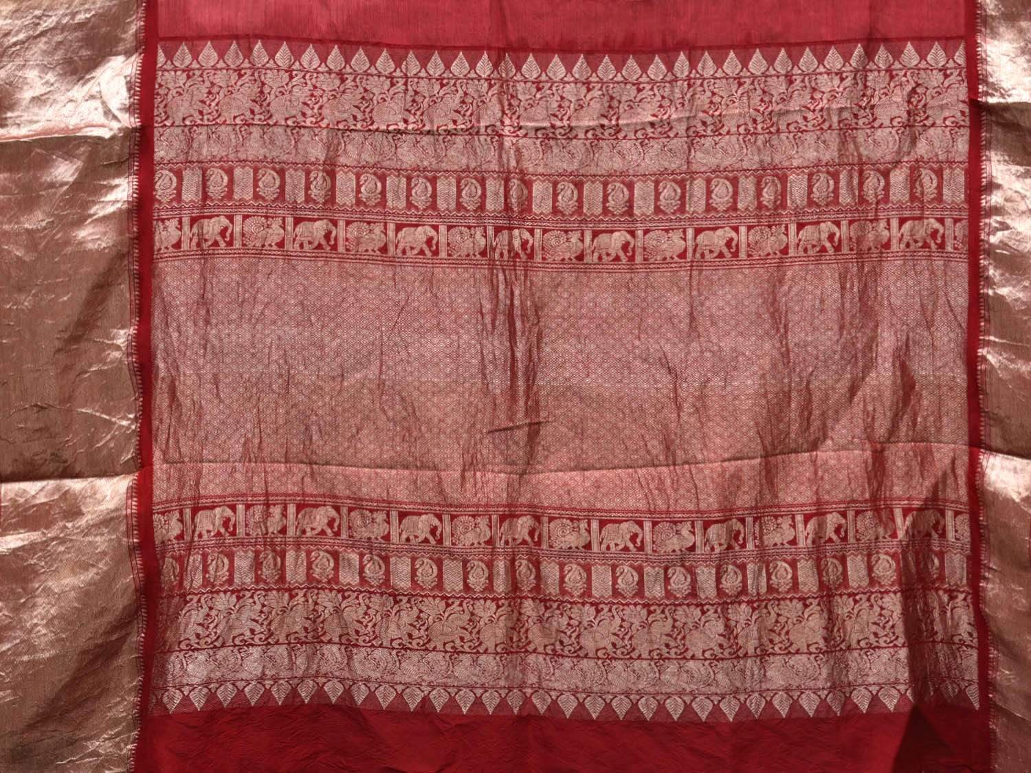 Cream Kalamkari Hand Painted Kanchipuram Silk Handloom Saree with Exotic Flowers Design KL0437