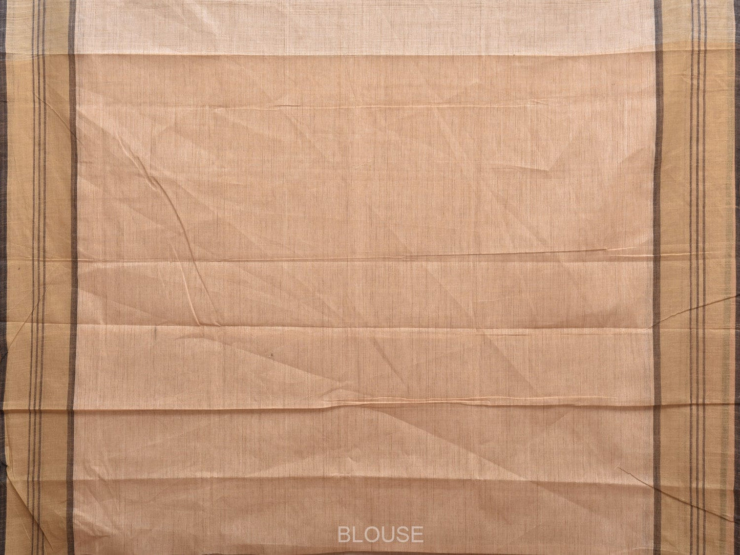 Cream Kanchipuram Cotton Handloom Saree with Strips Pallu Design k0560