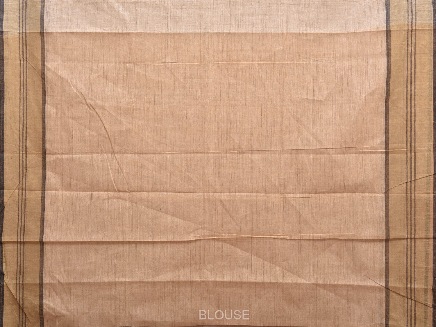 Cream Kanchipuram Cotton Handloom Saree with Strips Pallu Design k0560