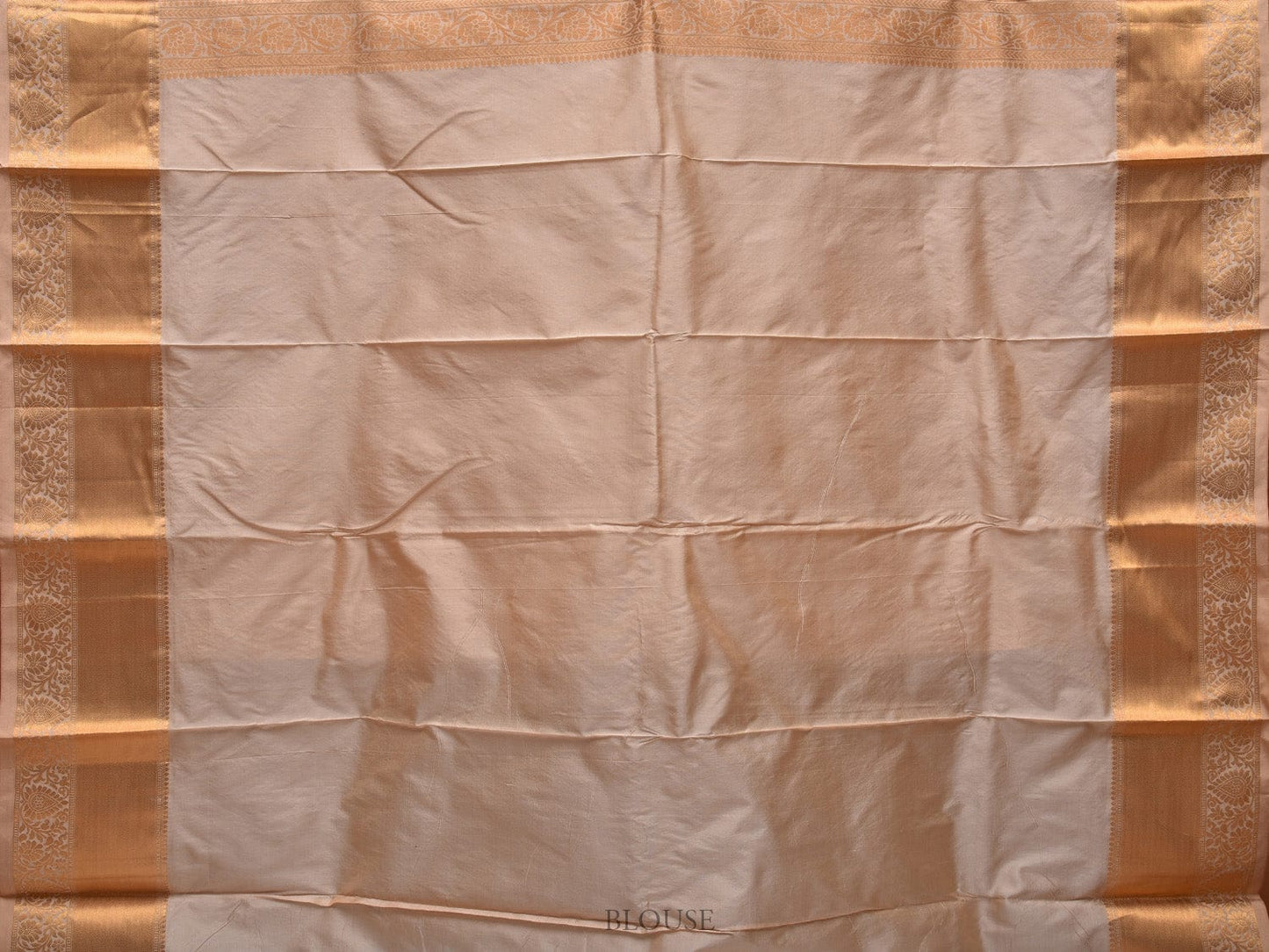 Cream Kanchipuram Silk Handloom Saree with All Over Checks and Buta Design k0522