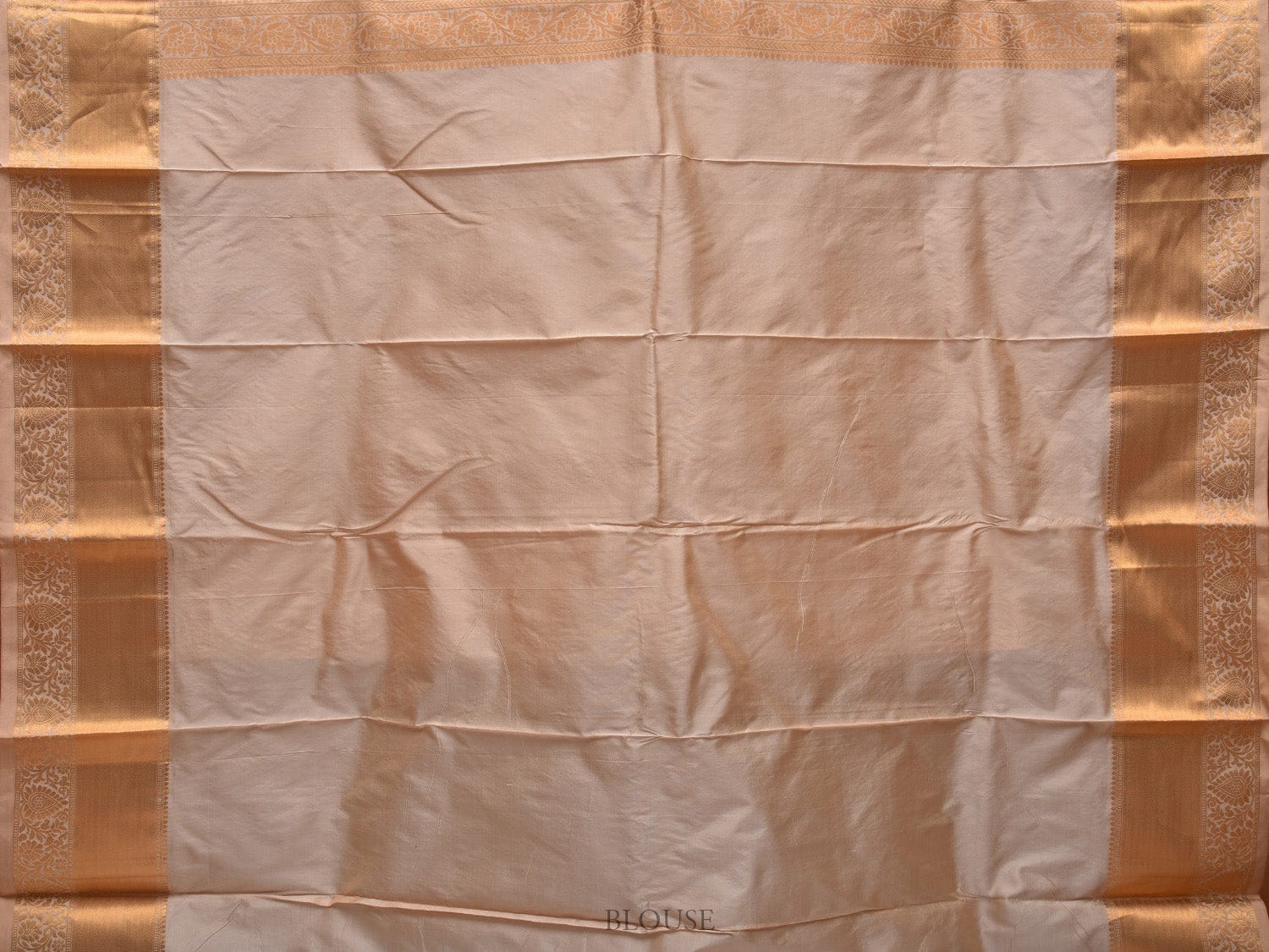 Cream Kanchipuram Silk Handloom Saree with All Over Checks and Buta Design k0522