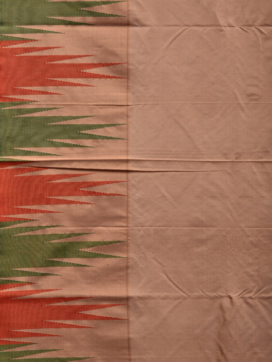 Cream Kanchipuram Silk Handloom Saree with Big Temple Border and Contrast Pallu Design k0517