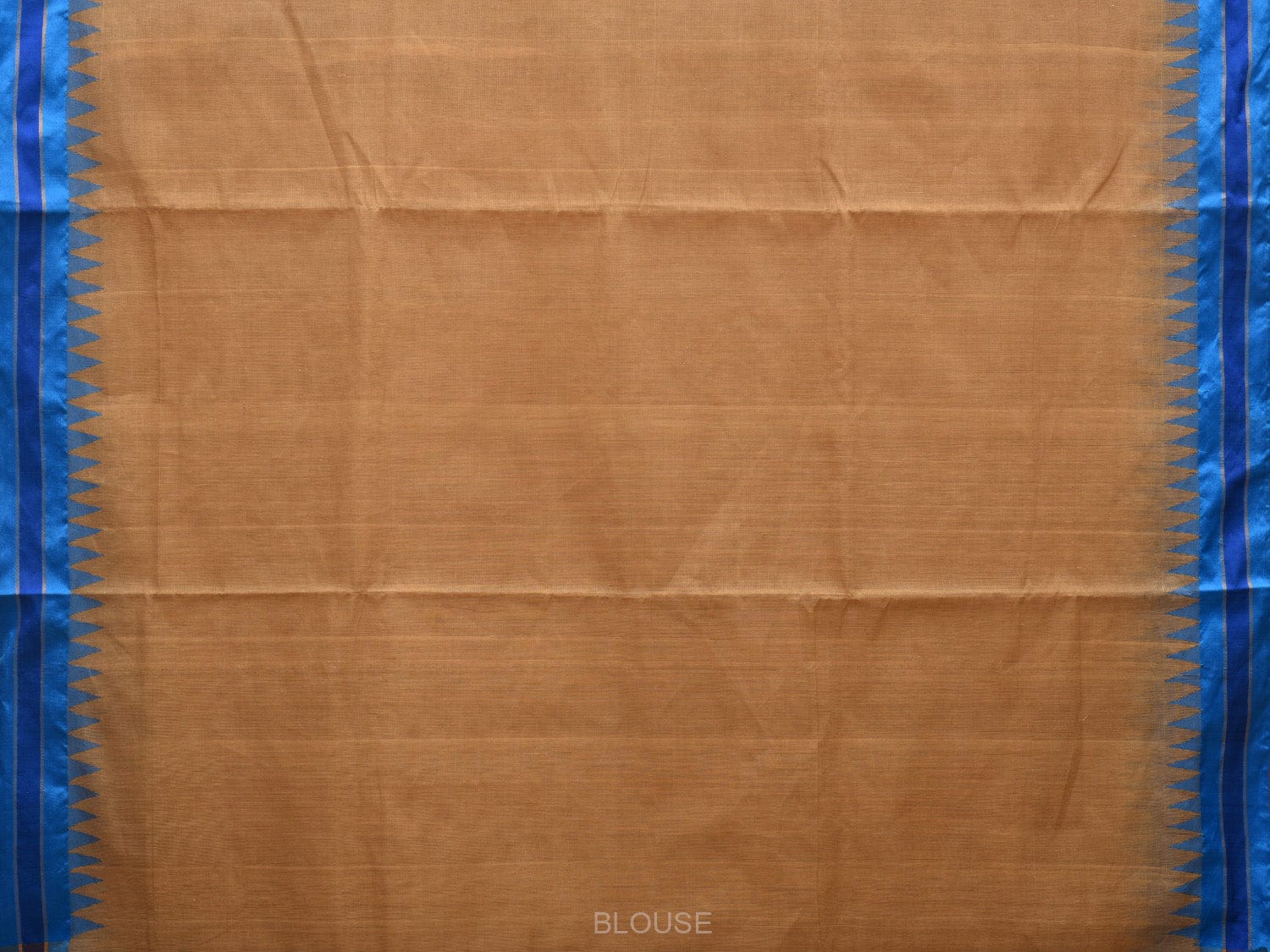 Cream Khadi Cotton Handloom Plain Saree with Temple Border Design kh0558