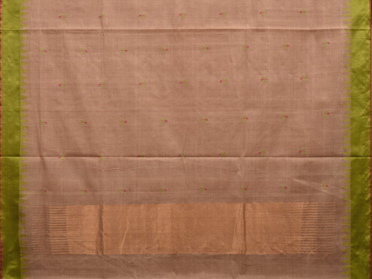 Cream Khadi Cotton Handloom Saree with Jamdani Buta Design kh0556