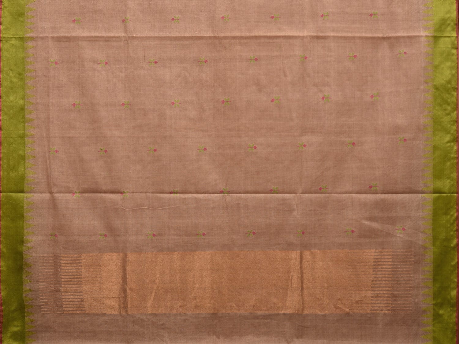 Cream Khadi Cotton Handloom Saree with Jamdani Buta Design kh0556