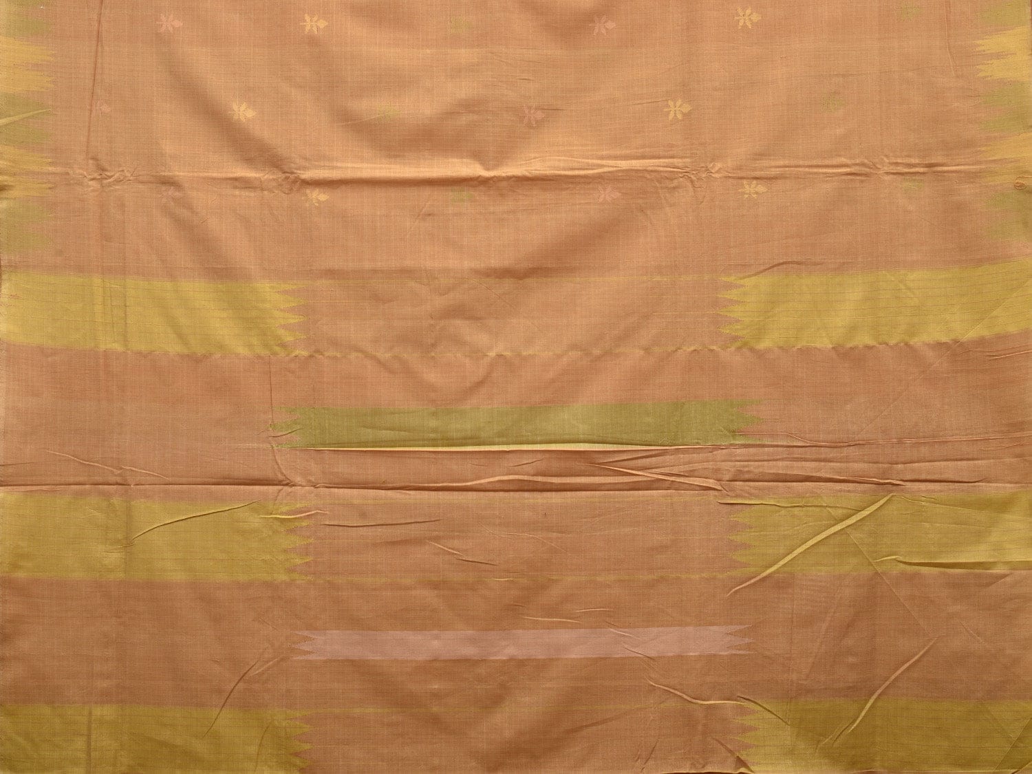 Cream Khadi Cotton Handloom Saree with Temple Border Design kh0552