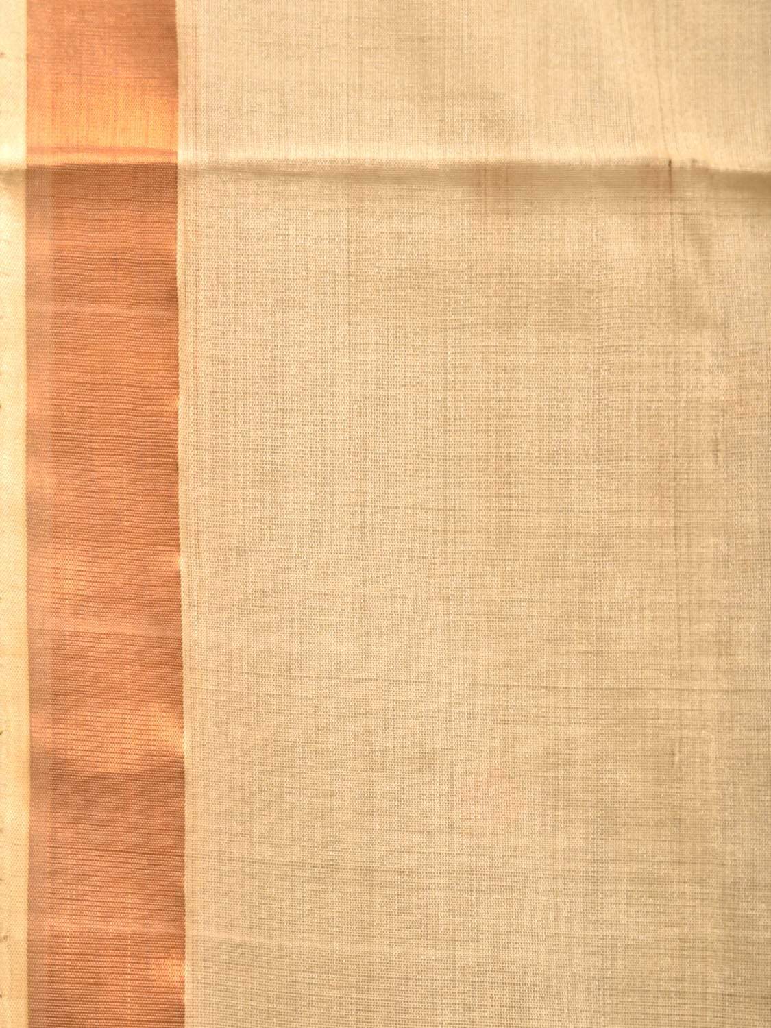 Cream Khadi Tussar Handloom Saree with Pallu Design kh0516
