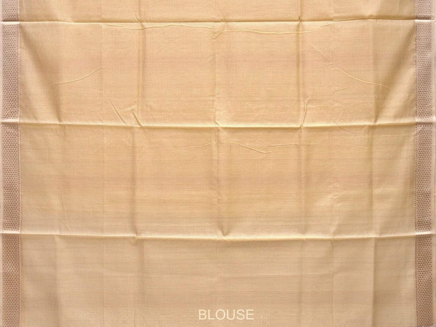 Cream Maheshwari Cotton Silk Handloom Saree with Strips Pallu Design m0119
