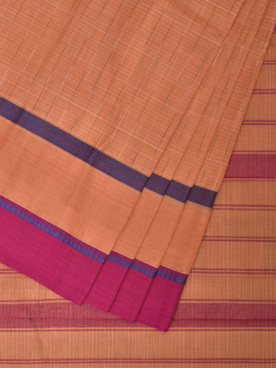 Cream Narayanpet Cotton Handloom Saree with Big Border Design No Blouse np0843