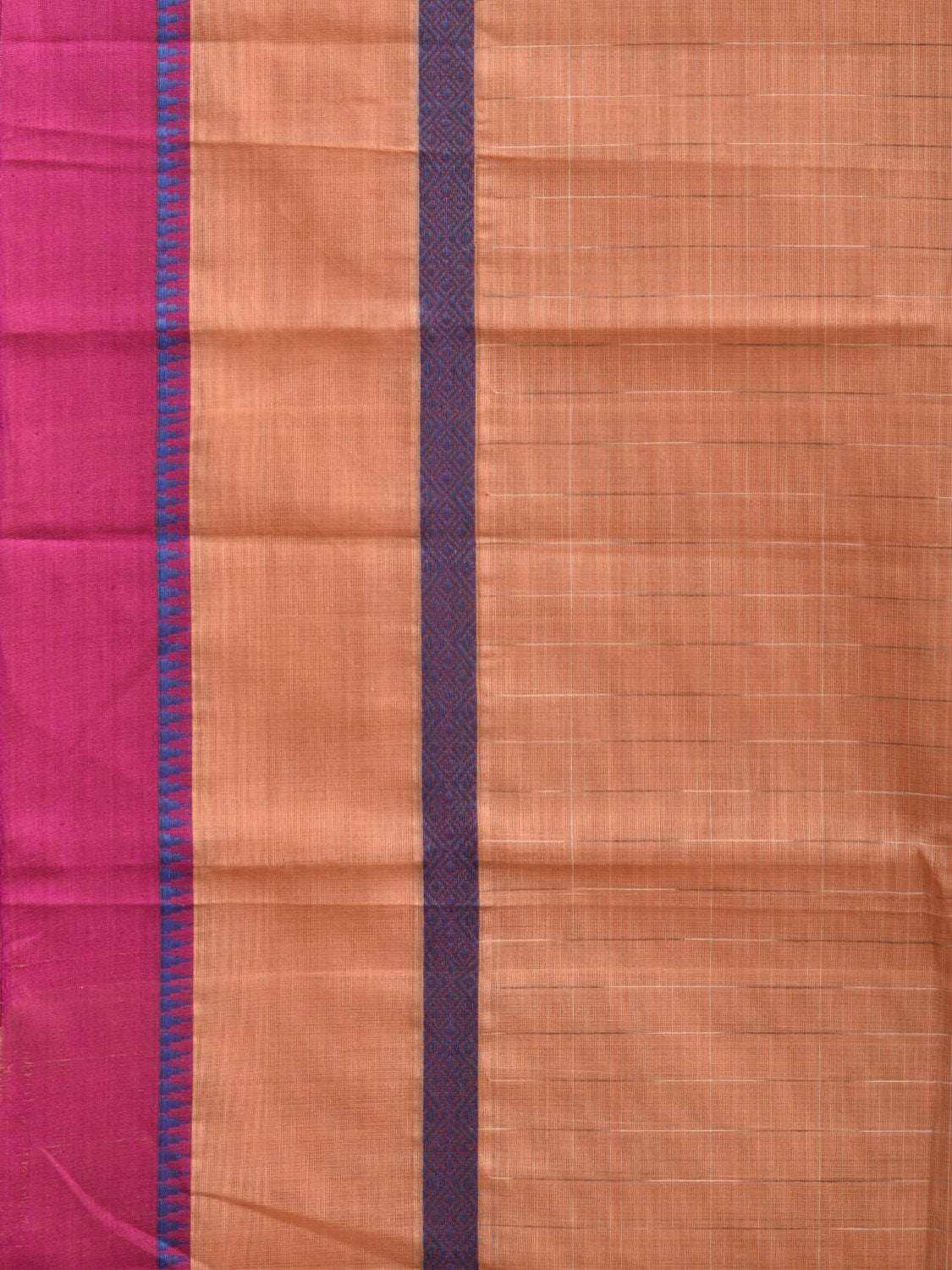 Cream Narayanpet Cotton Handloom Saree with Big Border Design No Blouse np0843