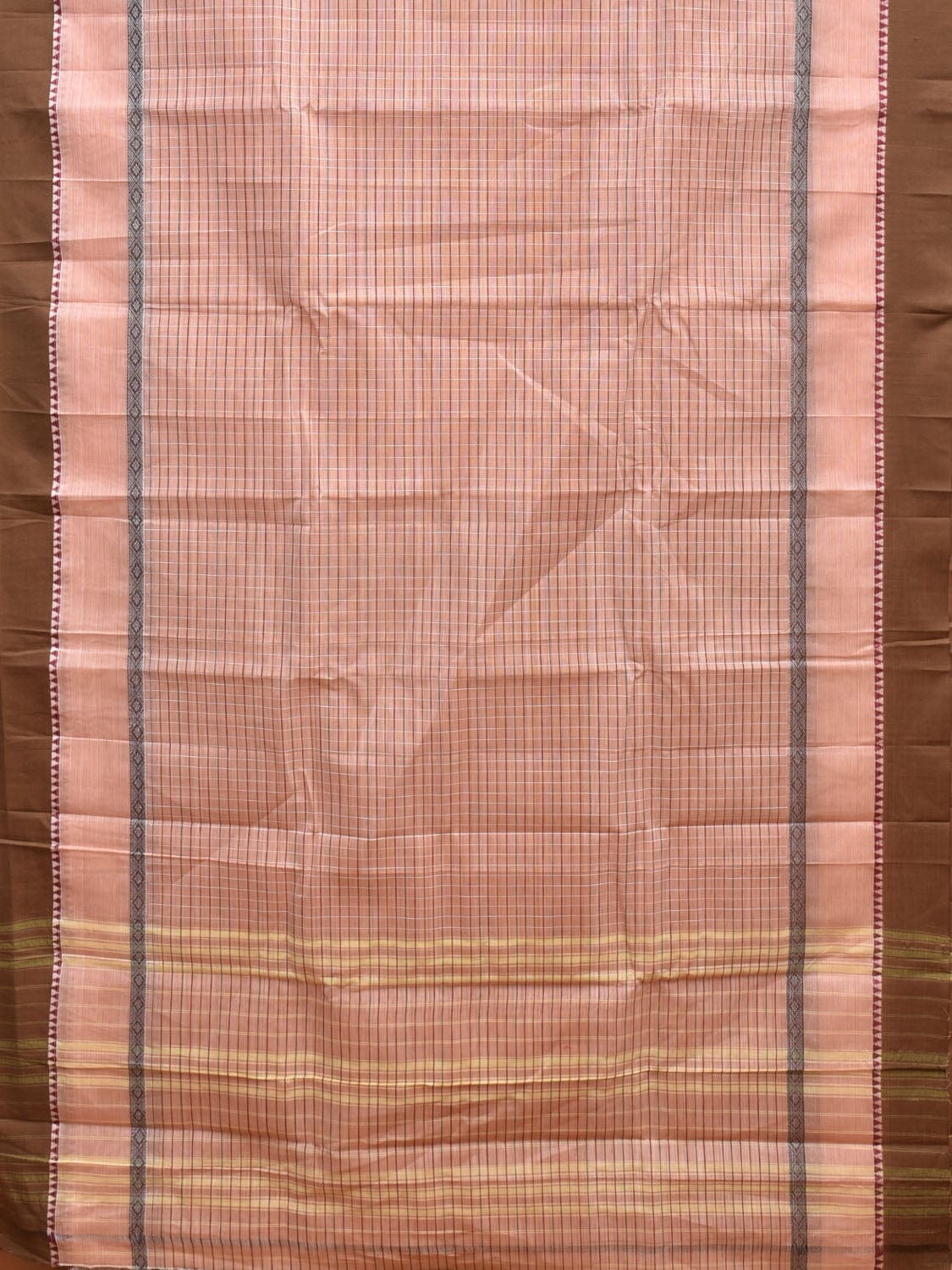 Cream Narayanpet Cotton Handloom Saree with Big Border Design No Blouse np0847