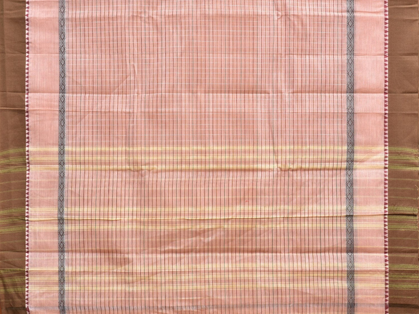 Cream Narayanpet Cotton Handloom Saree with Big Border Design No Blouse np0847