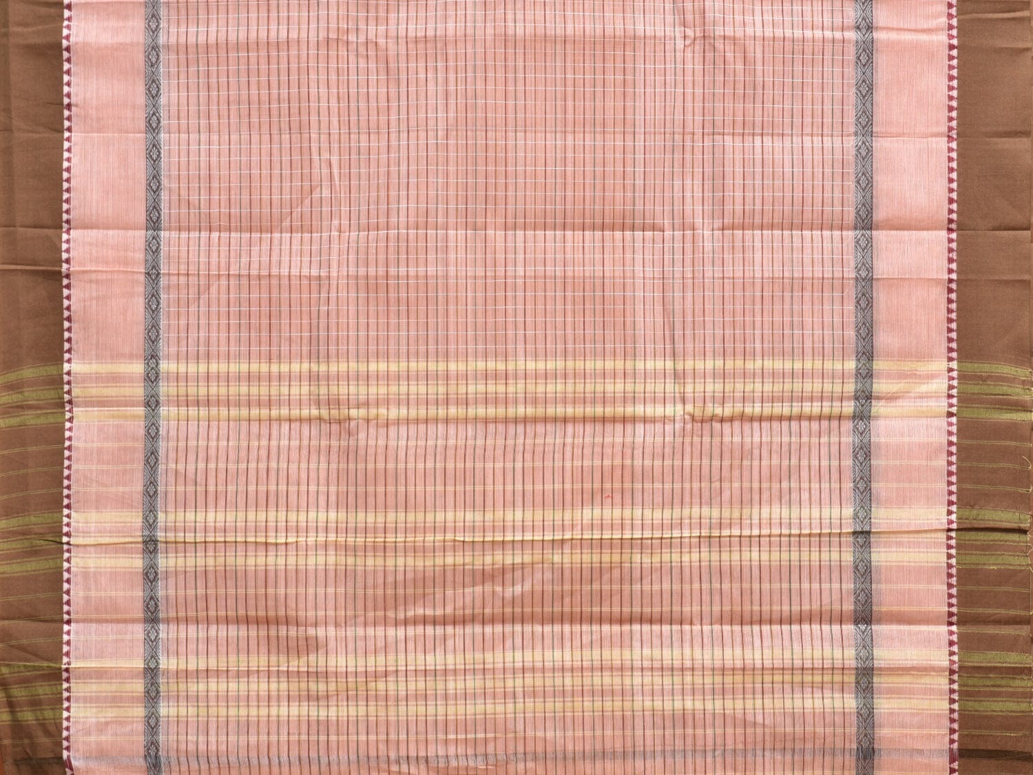 Cream Narayanpet Cotton Handloom Saree with Big Border Design No Blouse np0847