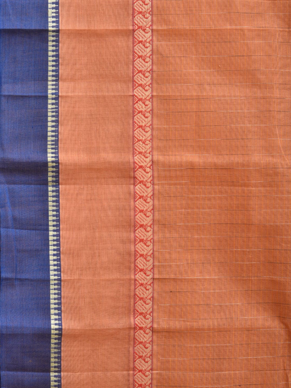 Cream Narayanpet Cotton Handloom Saree with Big Border Design No Blouse np0852